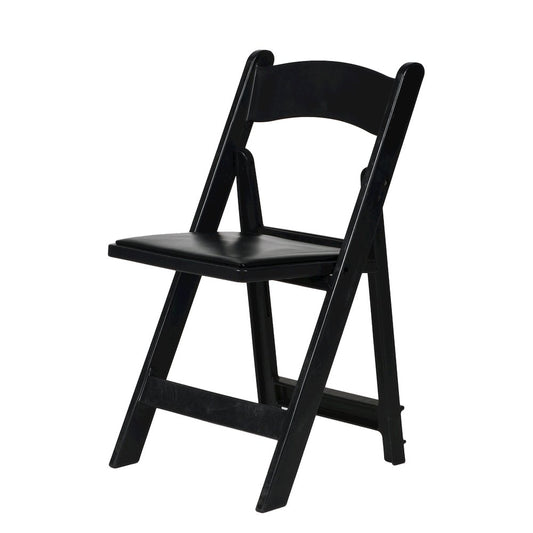 Set Of 1 Amigo Inter Stackable Resin Folding Chair With Padded Seat - Black