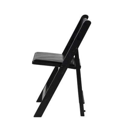 Set Of 1 Amigo Inter Stackable Resin Folding Chair With Padded Seat - Black