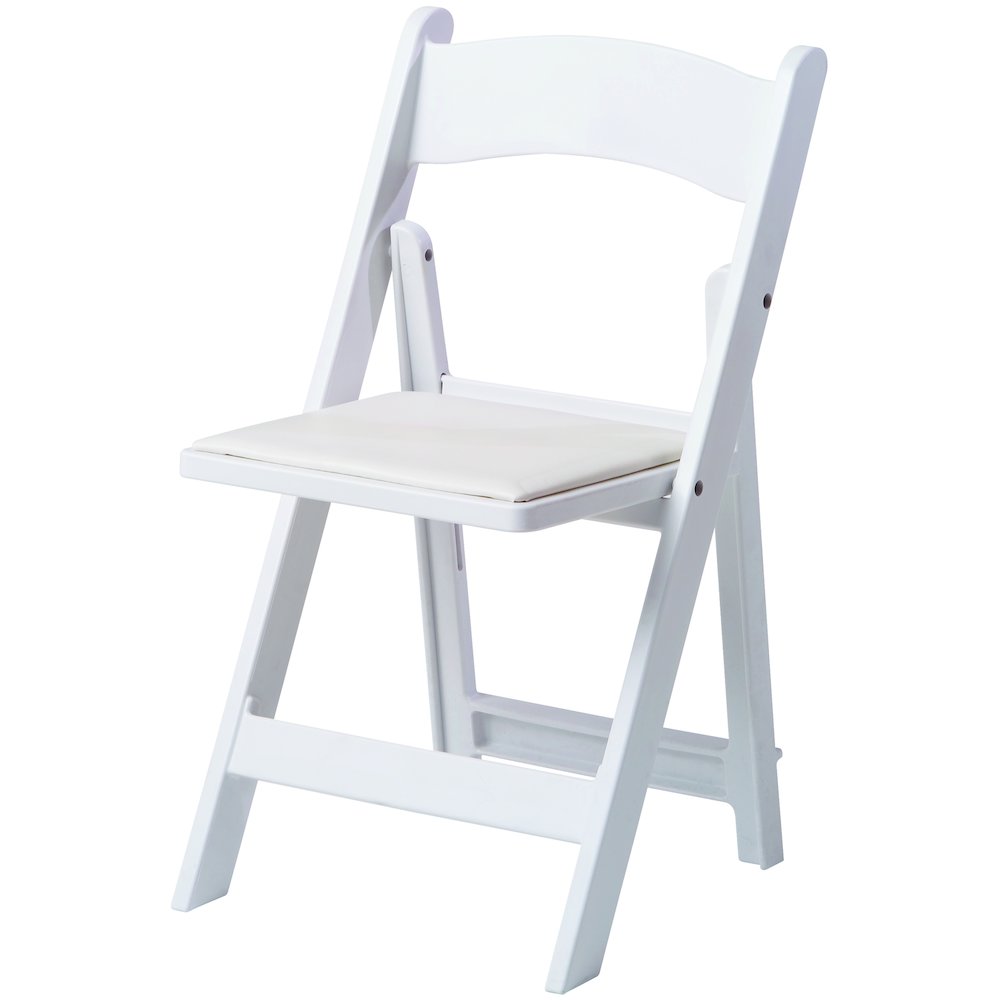 Set Of 4 Amigo Inter Stackable Resin Folding Chair With Padded Seat - White
