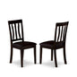 Antique Dining Chairs - Faux Leather Upholstered Wooden Chairs, Set of 2