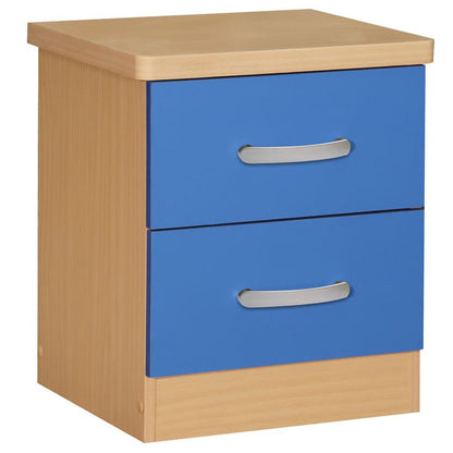 Better Home Products Cindy Faux Wood 2 Drawer Nightstand in Blue