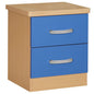 Better Home Products Cindy Faux Wood 2 Drawer Nightstand in Blue