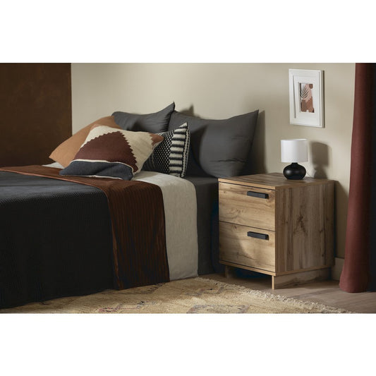 Cavalleri Nightstand with 2 drawers, Nordik Oak
