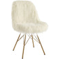 Remy Flokati Chair With Gold Metal Base