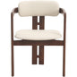 Velo Series Modern Dining Chair Walnut Color Wood with Toupe Seat Set of 4