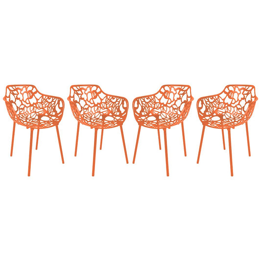 Modern Devon Aluminum Armchair, Set of 4