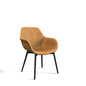 Markley Modern Leather Dining Arm Chair With Metal Legs