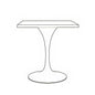 27 Square Dining Table, White Base with Laminated White Marbleized Top