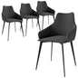 Sonnet Series Modern Dining Chair in Charcoal Fabric - Set of 4
