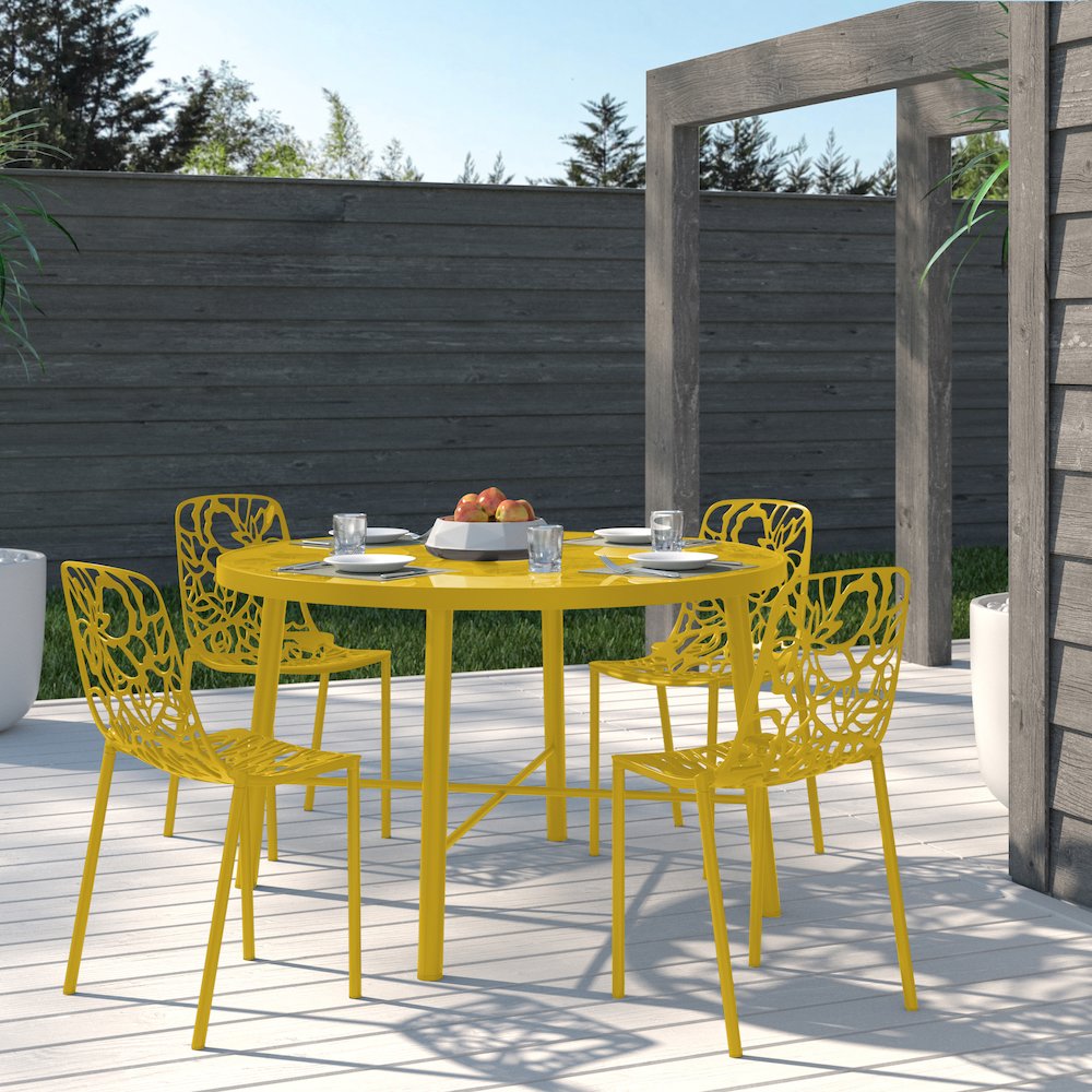 Modern Devon Aluminum Chair, Set of 4