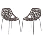 Modern Asbury Dining Chair w/ Chromed Legs, Set of 2