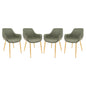 Markley Modern Leather Dining Arm Chair With Gold Metal Legs Set of 4
