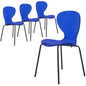 Modern Oyster Transparent Side Chair in Black Base set of 4