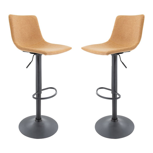 Tilbury Modern Adjustable Bar Stool in Light Brown
