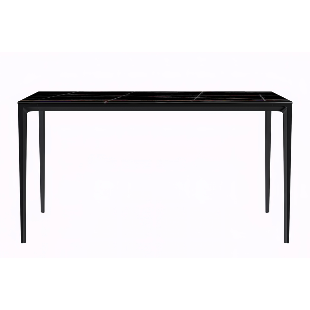 Avo Series Modern Dining Table Black Base, With 55 Black/Gold Sintered Stone Top