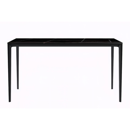 Avo Series Modern Dining Table Black Base, With 55 Black/Gold Sintered Stone Top