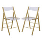 Menno Modern Acrylic Gold Base Folding Chair, Set of 2