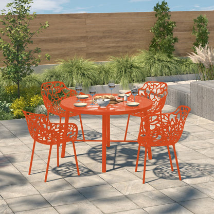 Modern Devon Aluminum Armchair, Set of 4