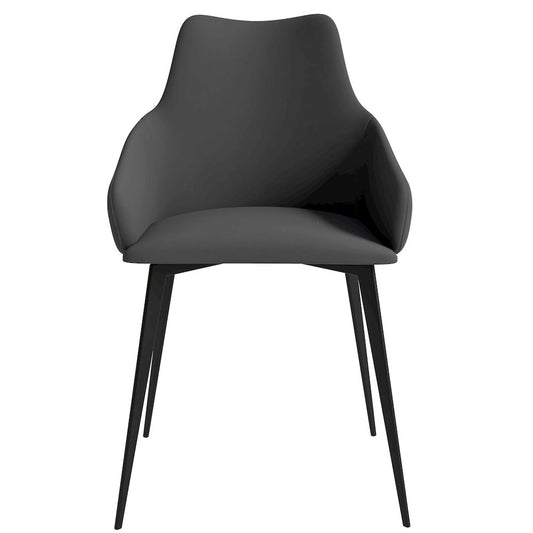 Sonnet Series Modern Dining Chair in Charcoal Fabric - Set of 2