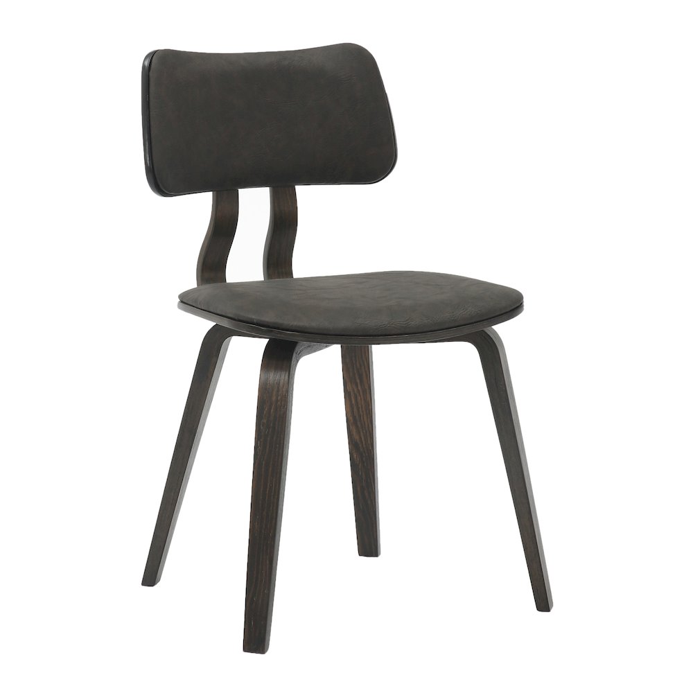 Modern Wooden Dining Chair, Dark Walnut Color Frame in Brown