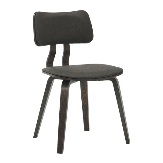 Modern Wooden Dining Chair, Dark Walnut Color Frame in Brown