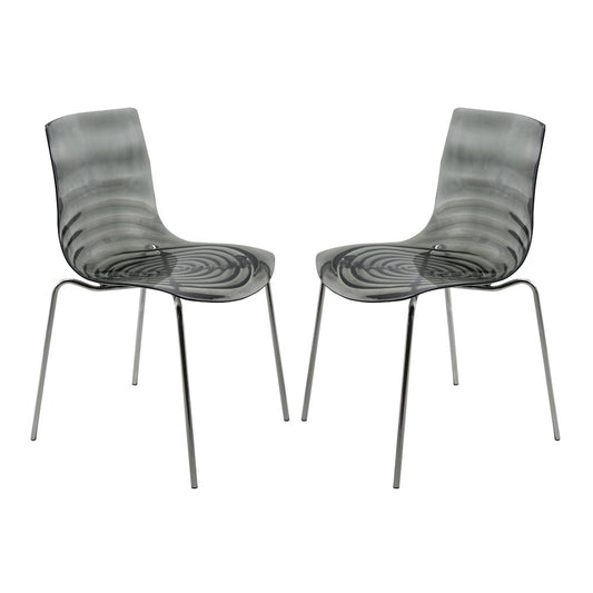 Astor Water Ripple Design Dining Chair Set of 2
