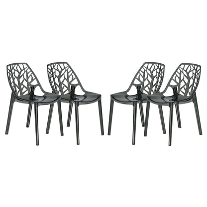 Cornelia Modern Spring Cut-Out Tree Design Stackable Dining Chair