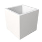 Fern Series Poly Stone Planter 12" Cube in White