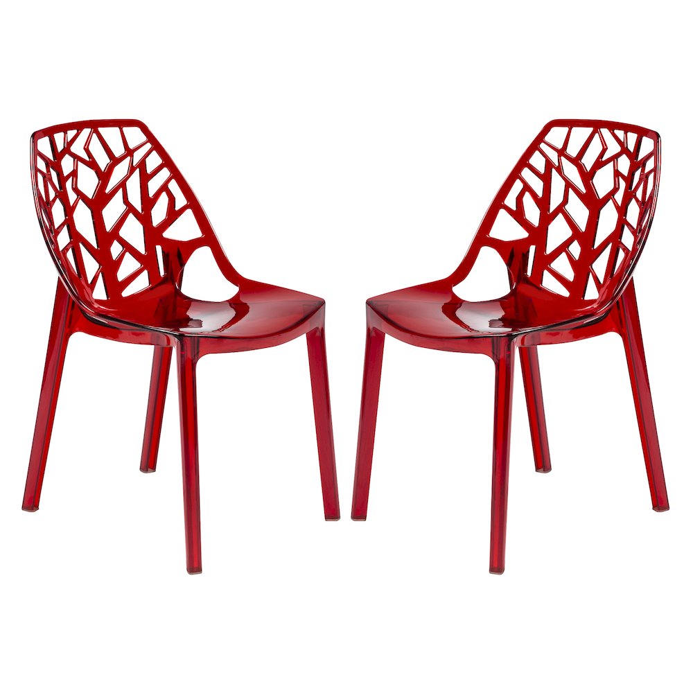 Cornelia Modern Spring Cut-Out Tree Design Stackable Dining Chair
