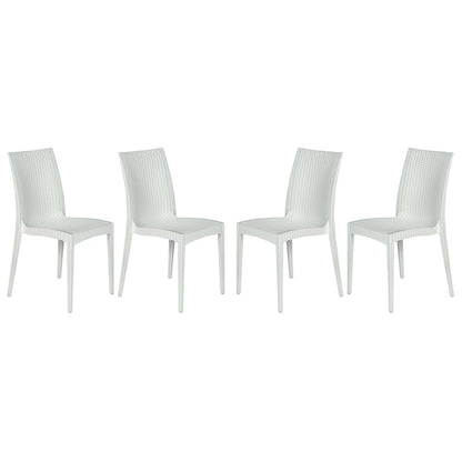 Weave Mace Indoor/Outdoor Dining Chair (Armless), Set of 4