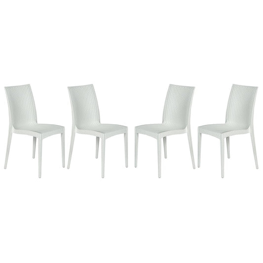 Weave Mace Indoor/Outdoor Dining Chair (Armless), Set of 4