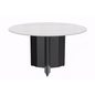 Round Dining Table Black Base with 60 Round White/Gold Sintered Stone Top