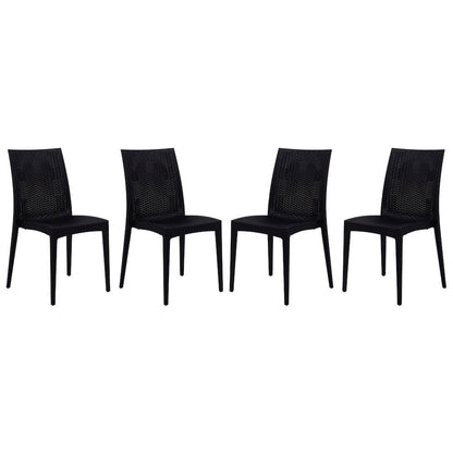 Weave Mace Indoor/Outdoor Dining Chair (Armless), Set of 4