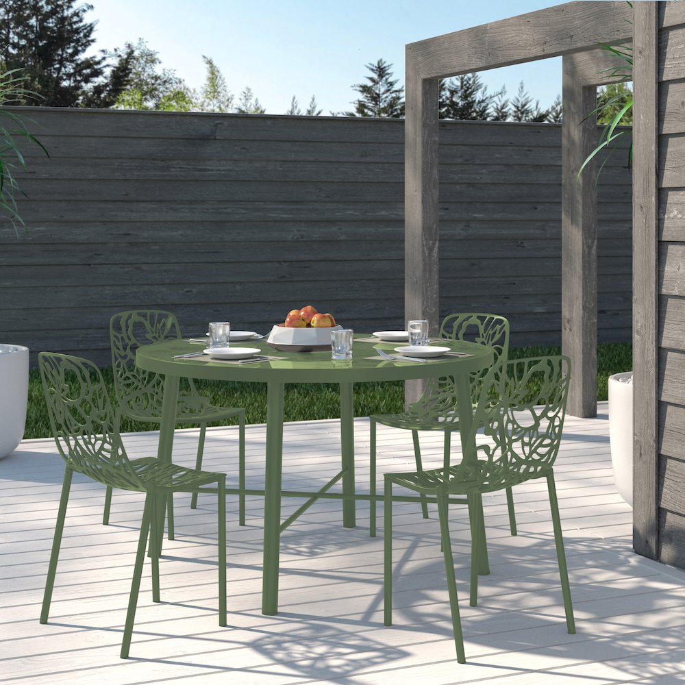 Modern Devon Aluminum Chair, Set of 4