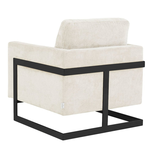 Lincoln Grey Boucle Accent Armchair With Black Frame