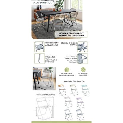 Lawrence Acrylic Folding Chair With Metal Frame