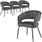 Gavin Series Modern Chair Black Frame in Charcoal Set of 4