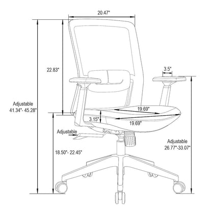 Ingram Modern  Office Task Chair with adjustable armrests