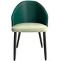 Paradiso Collection Modern Dining Seat in Green, with Light Grey Fabric Seat