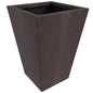 Serene Series Poly Stone Square Planter in Brown 14x14, 21 High