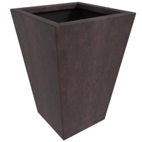 Serene Series Poly Stone Square Planter in Brown 14x14, 21 High