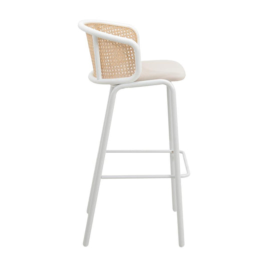Seat and White Powder Coated Steel Frame, Set of 2