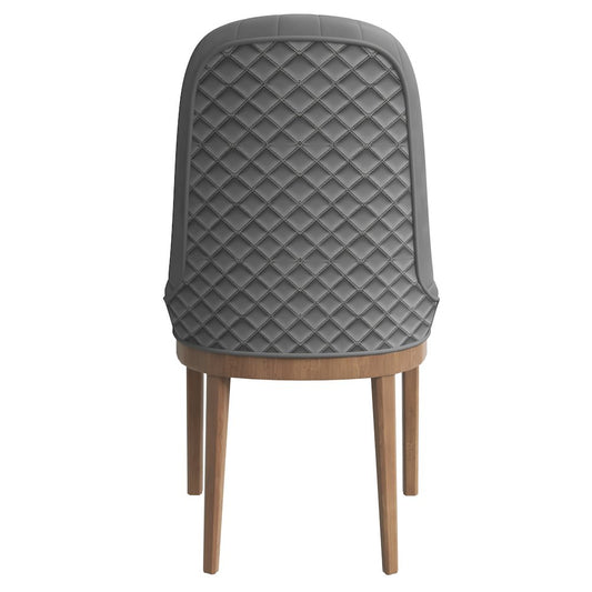 Verisma Collection Modern Wooden Dining Chair in Grey Set of 2