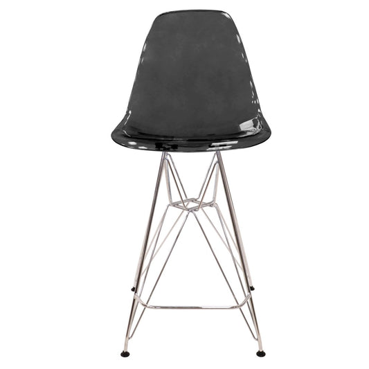 Cresco Modern Acrylic Barstool in Transparent Black