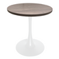 Bristol Dining table, White Base with 27" Round Dark Walnut MDF top