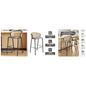 Ervilla Mid-Century Modern Wicker Bar Stool in Grey