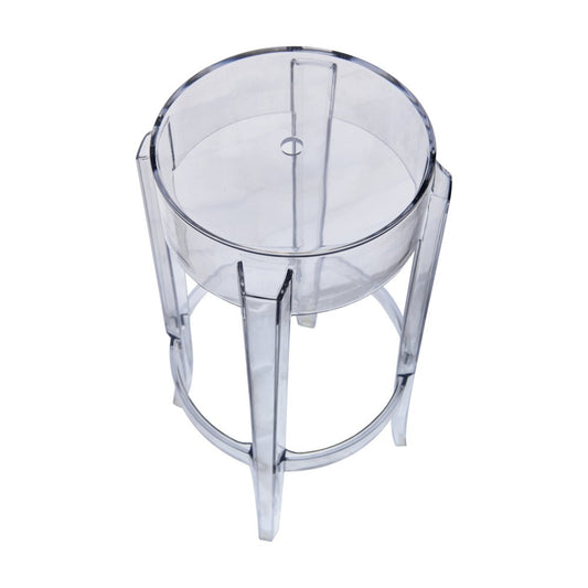 Averill Plastic Barstool with Clear Acrylic Seat and Legs, Set of 2
