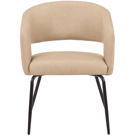 Gavin Series Modern Chair Black Frame in Light Taupe Set of 4