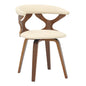 Modern Wooden Dining Chair, Walnut Frame in Taupe Klyne Collection By LeisrueMod
