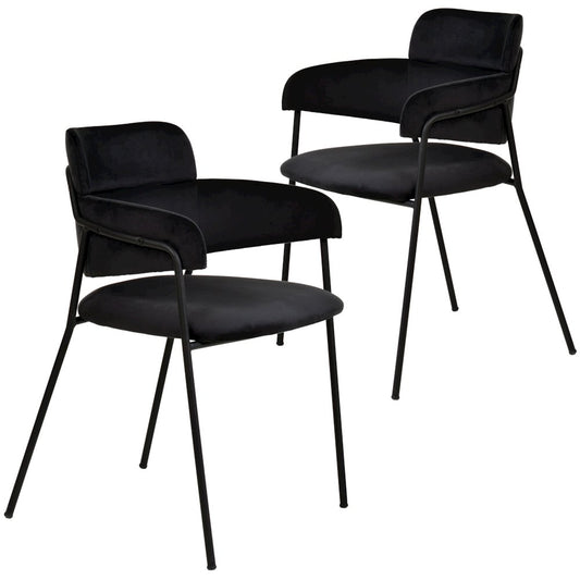 Axis Collection Modern Dining Chair in Black - Set of 2